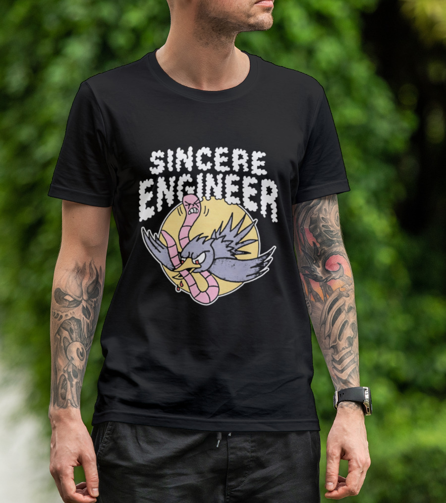 Sincere Engineer Bird With Worm Punk Rock T-Shirt