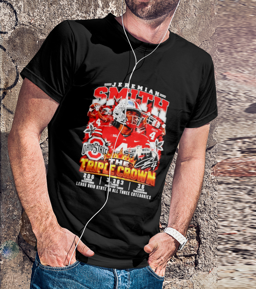 Jeremiah Smith Ohio State The Triple Crown 3.1.3 3.2.3 3.8.2 Football Player T-Shirt