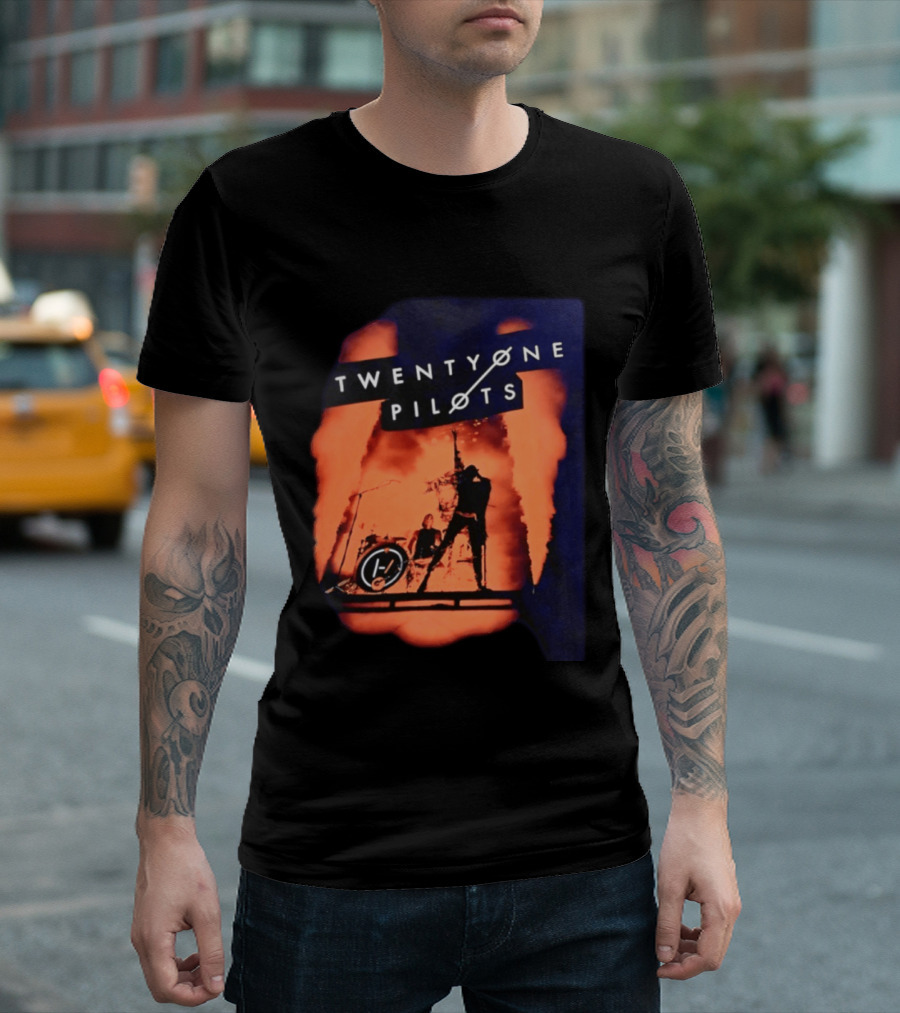Twenty One Pilots Concert Orange Stage Lights Silhouette Tyler Joseph T-Shirt