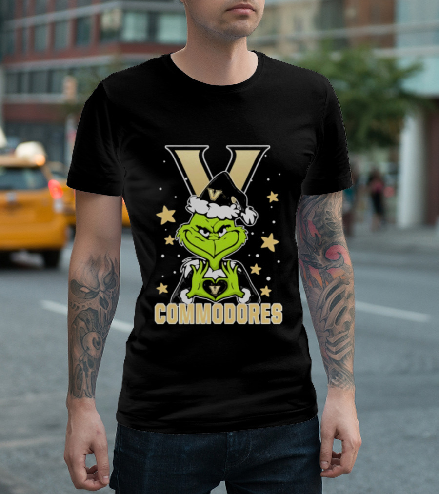 Vanderbilt Commodores Grinch Christmas Love Hands 2026 Football T-Shirt