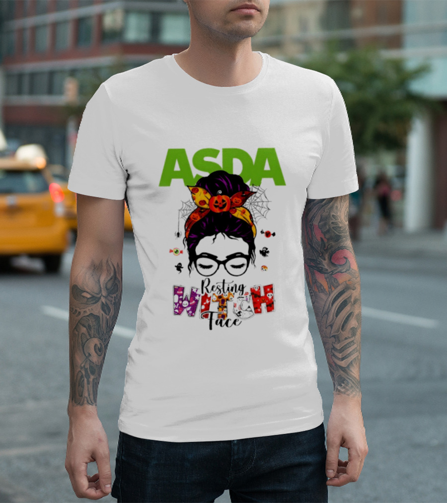 ASDA Resting Witch Face Halloween 2026 Pumpkin Headband Glasses T-Shirt