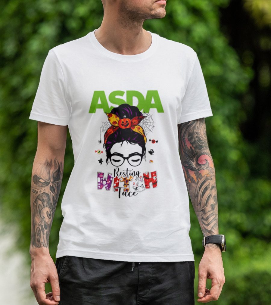 ASDA Resting Witch Face Halloween 2026 Pumpkin Headband Glasses T-Shirt