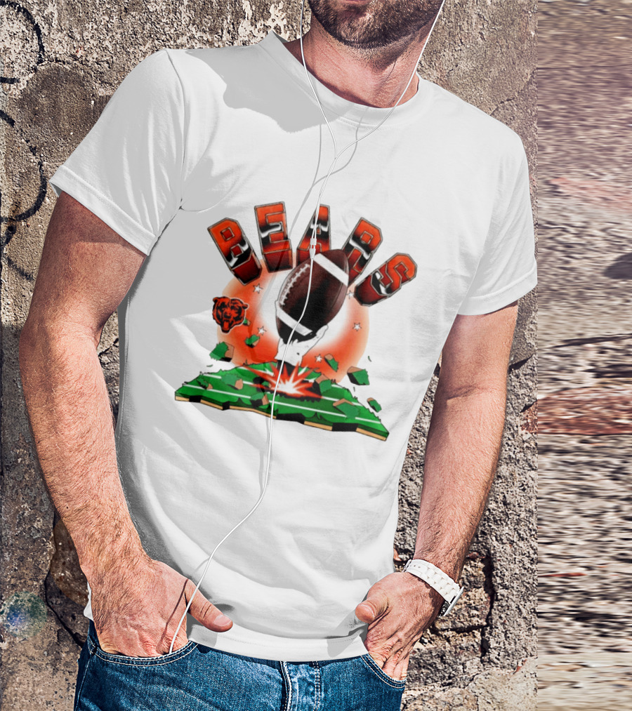 Chicago Bears 2026 Explode Clubhouse Football Logo Stars T-Shirt