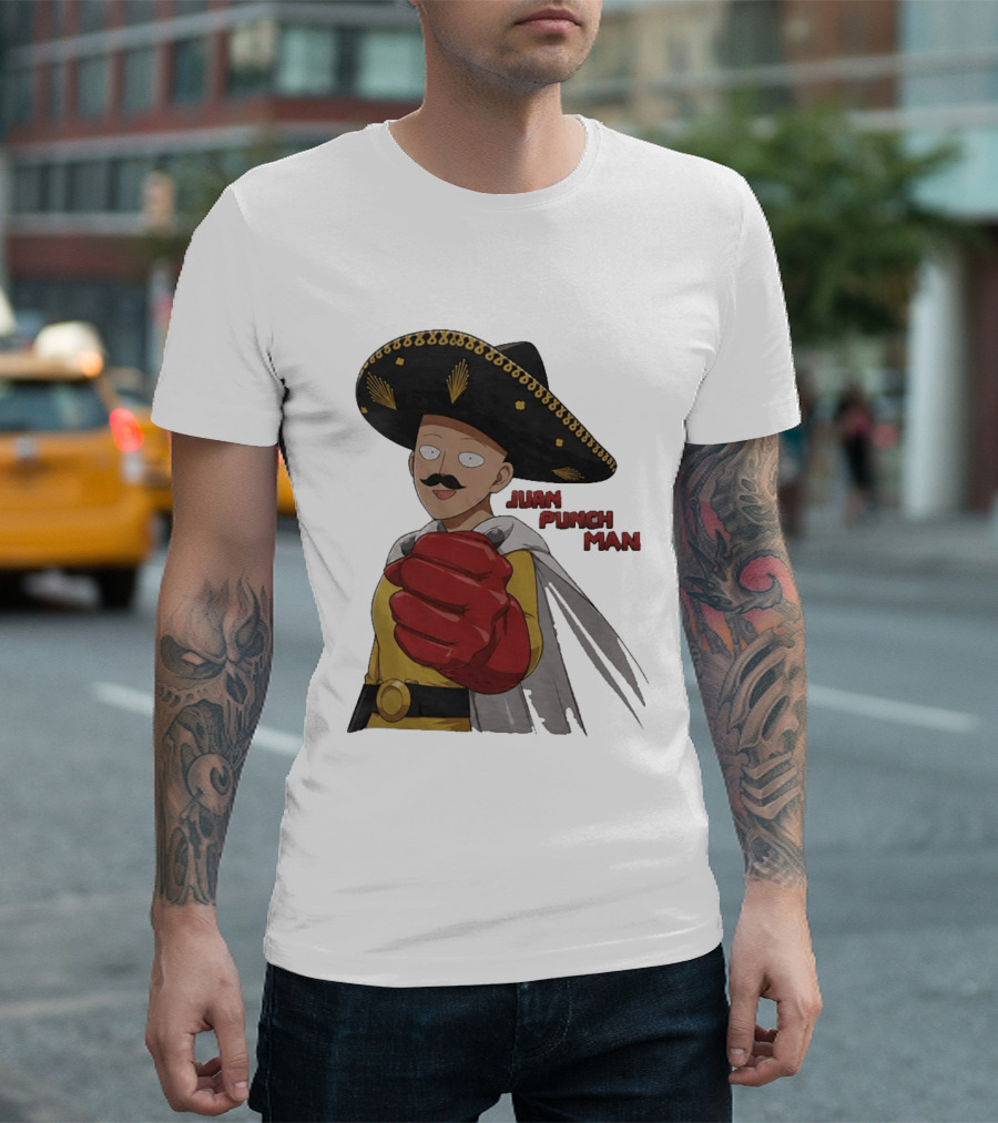 Juan Punch Man Mexican Sombrero Moustache T-Shirt