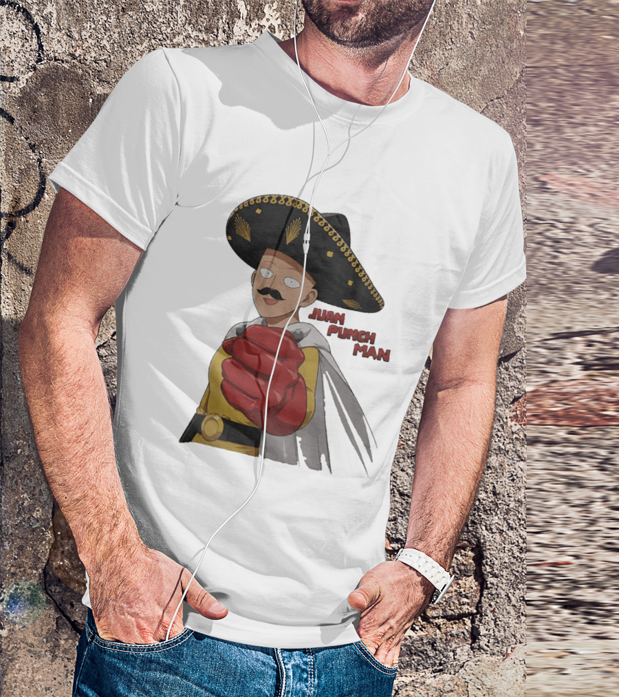 Juan Punch Man Mexican Sombrero Moustache T-Shirt