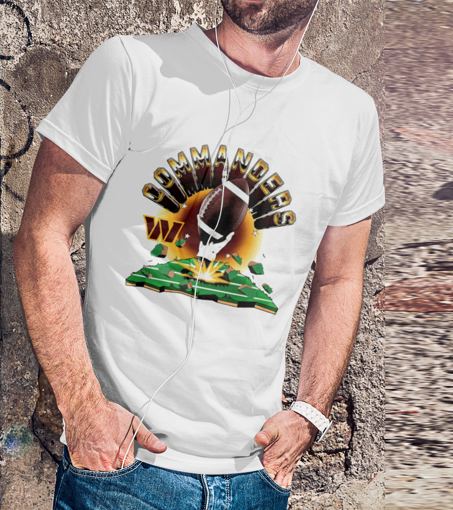 Washington Commanders 2026 Explode Clubhouse Commanders Football Burst T-Shirt