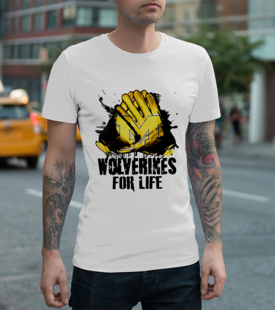 Michigan Wolverines M Symbol Wolverines For Life T-Shirt