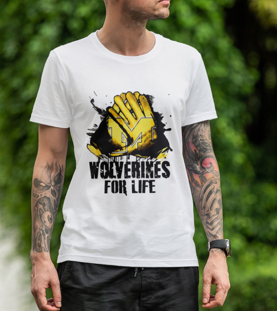 Michigan Wolverines M Symbol Wolverines For Life T-Shirt