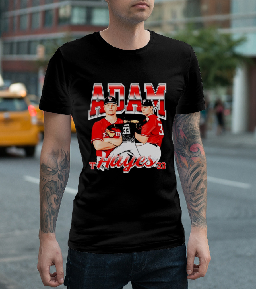 Adam Hayes Texas Tech 33 Red Raiders Football NCAA T-Shirt