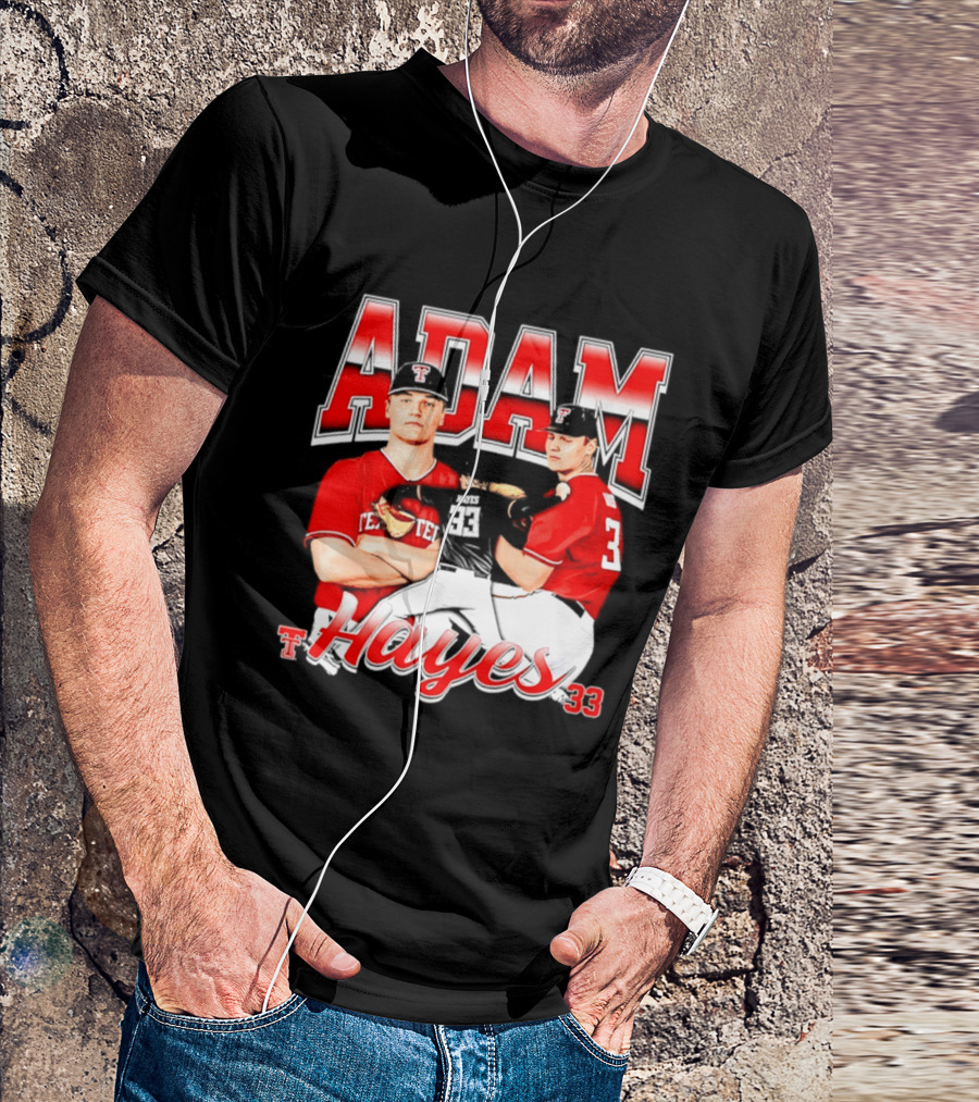 Adam Hayes Texas Tech 33 Red Raiders Football NCAA T-Shirt