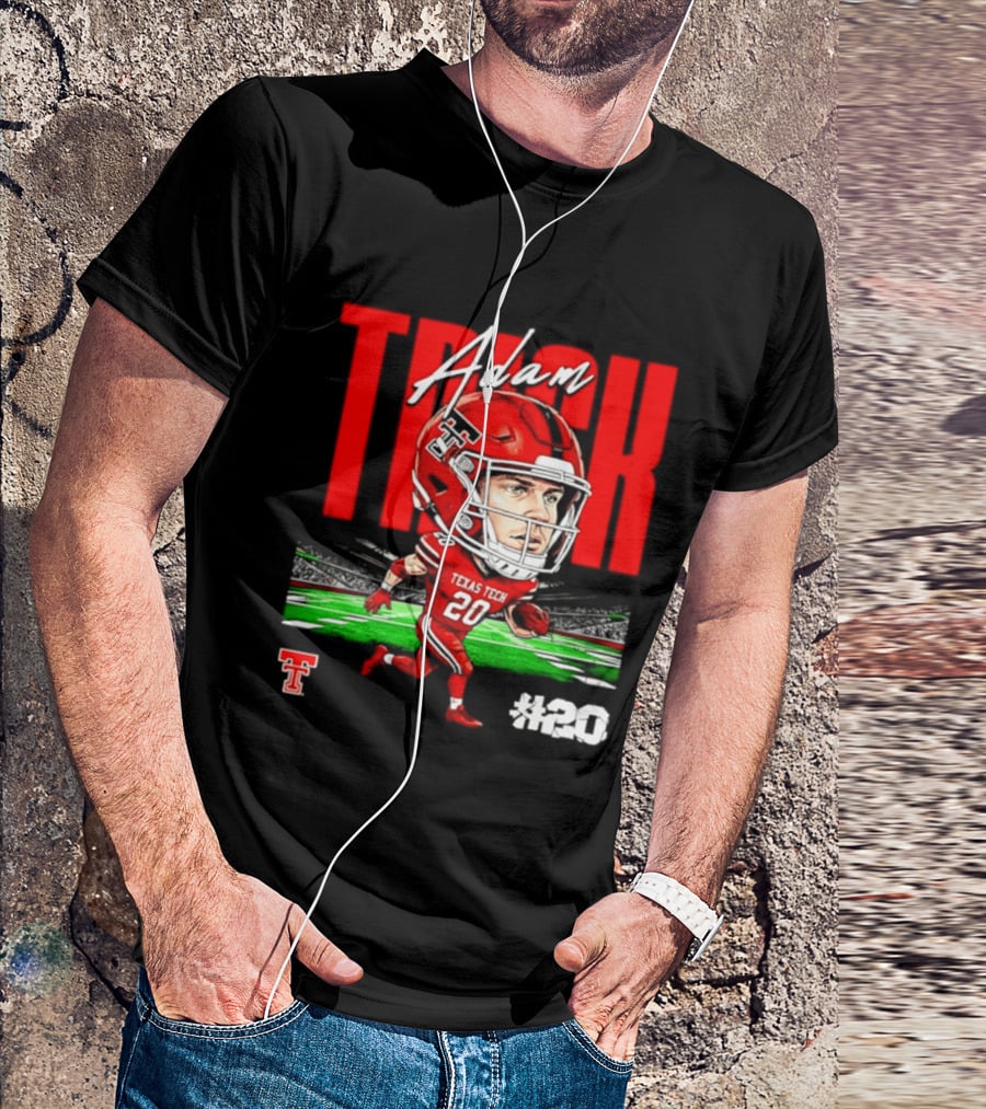 Adam Trick Texas Tech Red Raiders Football Caricature Stadium #20 T-Shirt