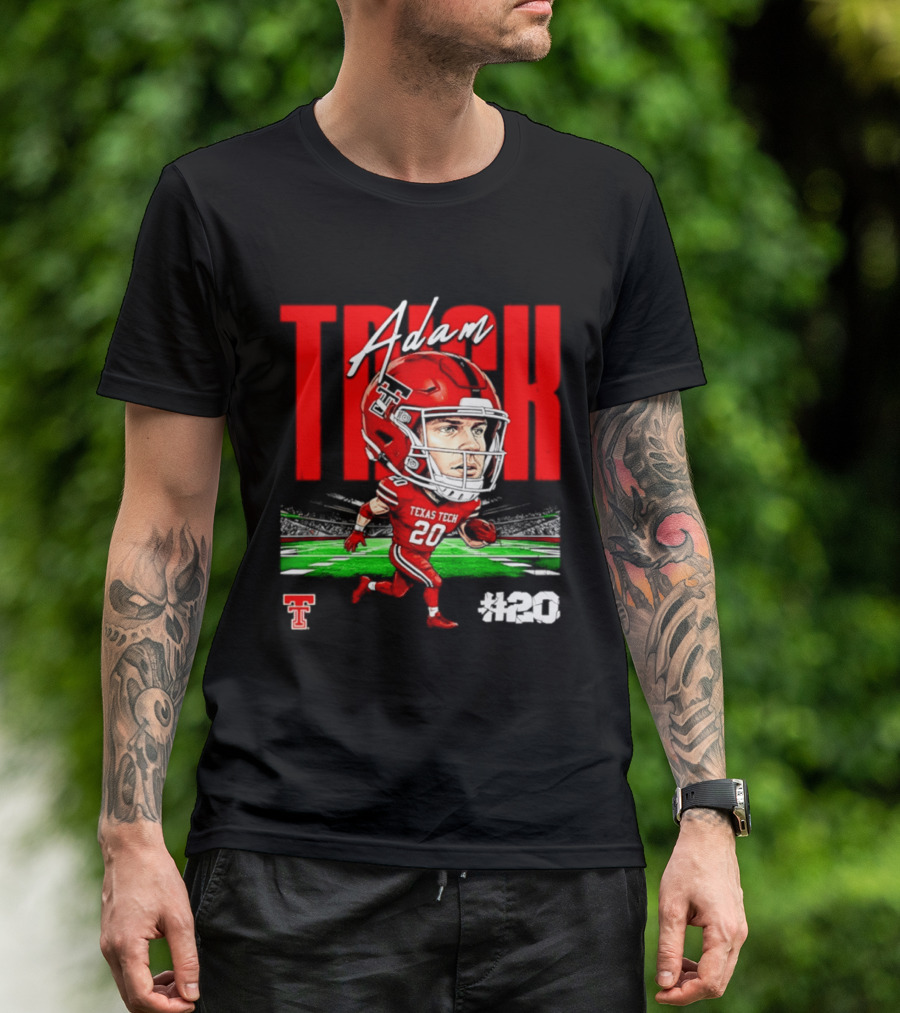 Adam Trick Texas Tech Red Raiders Football Caricature Stadium #20 T-Shirt