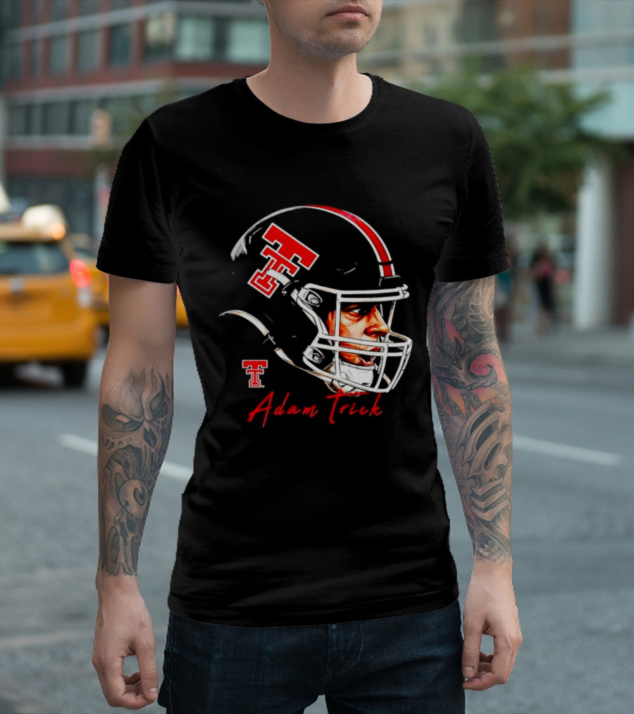 Adam Trick Texas Tech Red Raiders Football Helmet NCAA Game Face T-Shirt