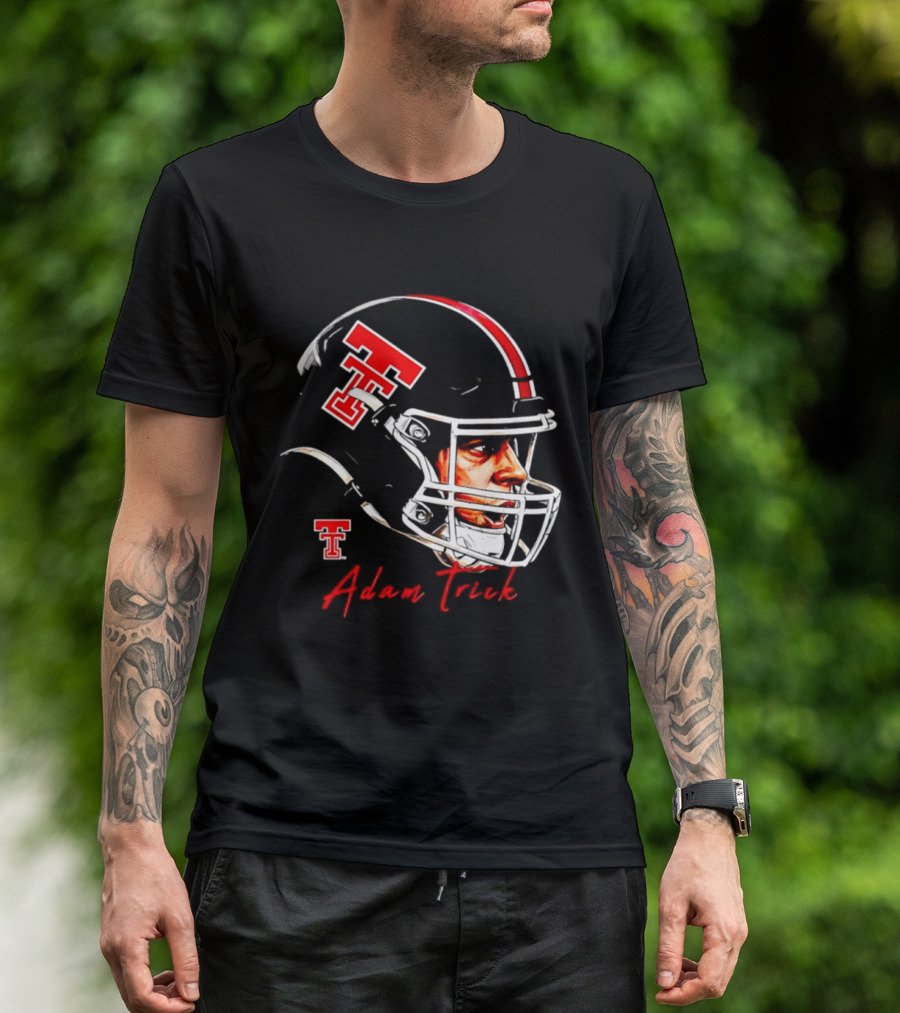 Adam Trick Texas Tech Red Raiders Football Helmet NCAA Game Face T-Shirt