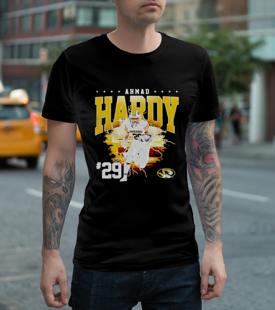 Ahmad Hardy Missouri Tigers NCAA Football #29 Lightning T-Shirt