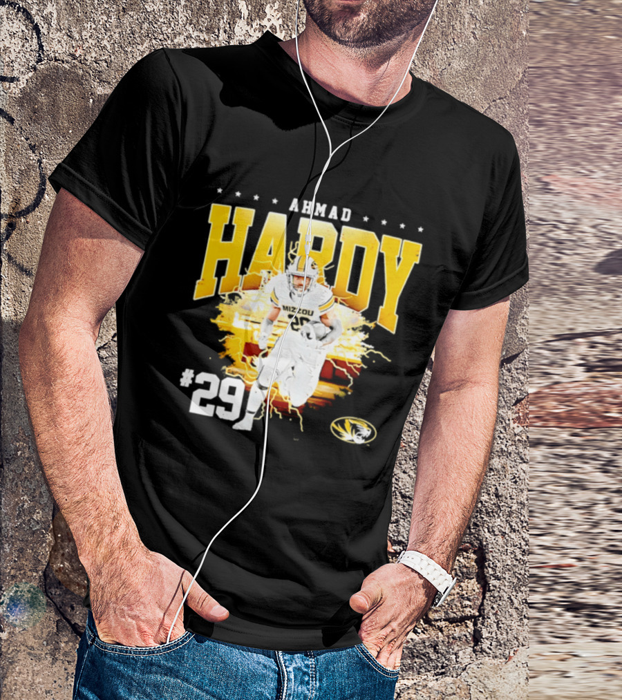 Ahmad Hardy Missouri Tigers NCAA Football #29 Lightning T-Shirt