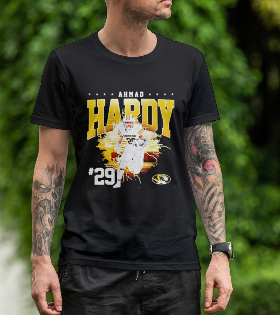 Ahmad Hardy Missouri Tigers NCAA Football #29 Lightning T-Shirt