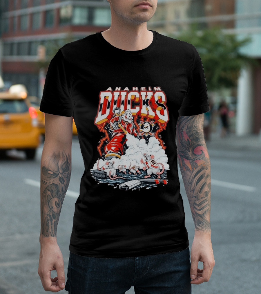 Anaheim Ducks Pest Control NHL Hockey Cartoon Rats T-Shirt