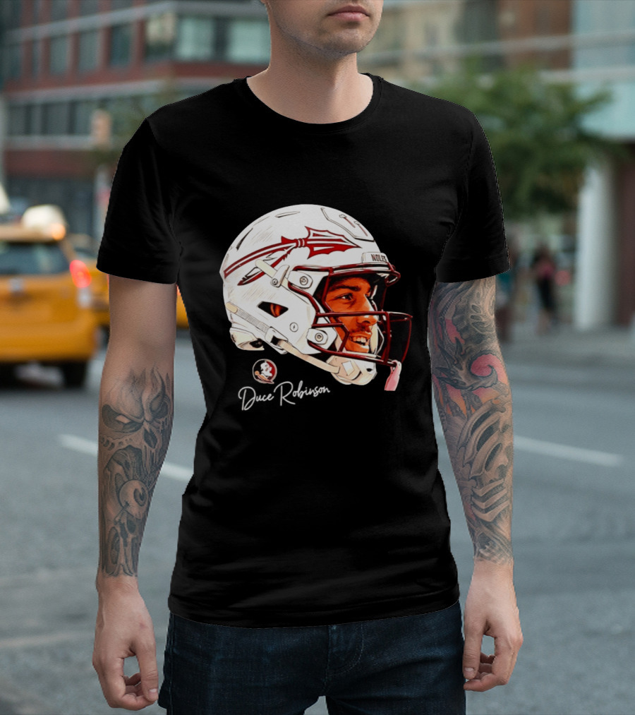 Duce Robinson Florida State Seminoles Football NCAA Game Face Helmet T-Shirt