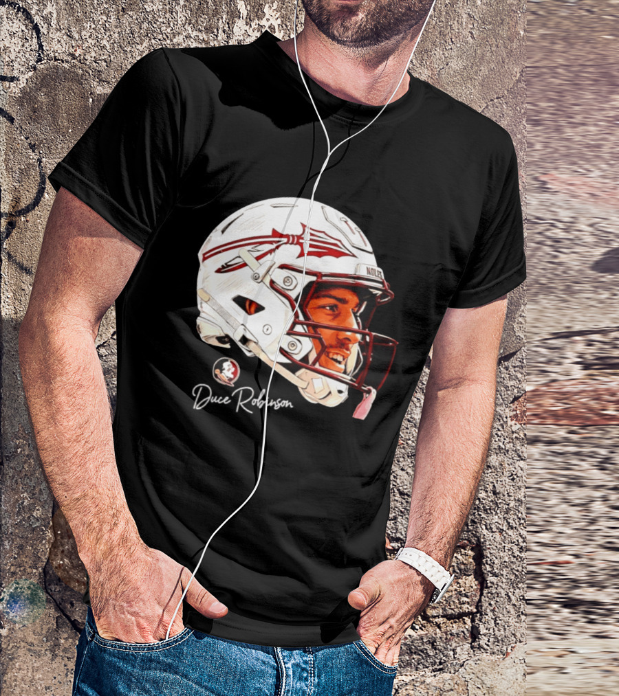 Duce Robinson Florida State Seminoles Football NCAA Game Face Helmet T-Shirt