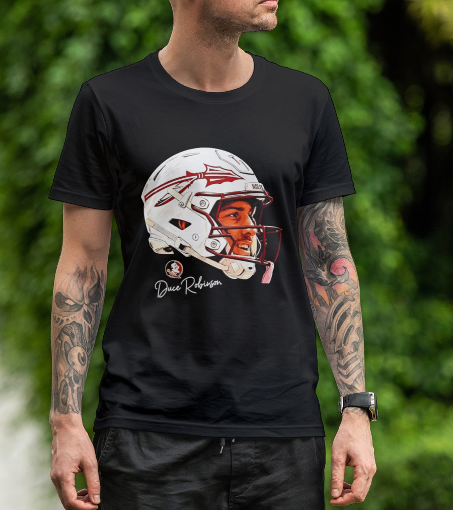 Duce Robinson Florida State Seminoles Football NCAA Game Face Helmet T-Shirt