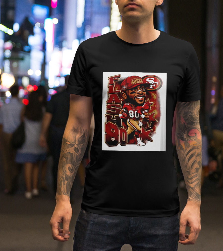 Flash Jerry Rice 80 San Francisco 49ers Caricature SF T-Shirt