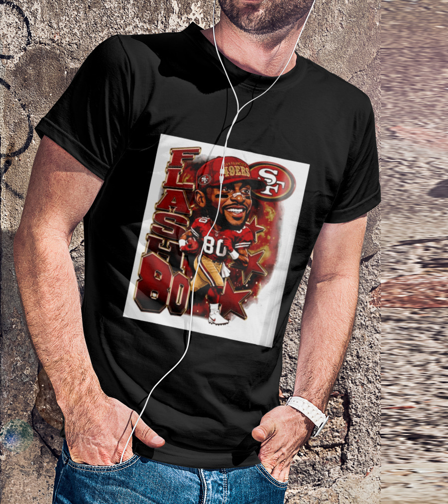 Flash Jerry Rice 80 San Francisco 49ers Caricature SF T-Shirt