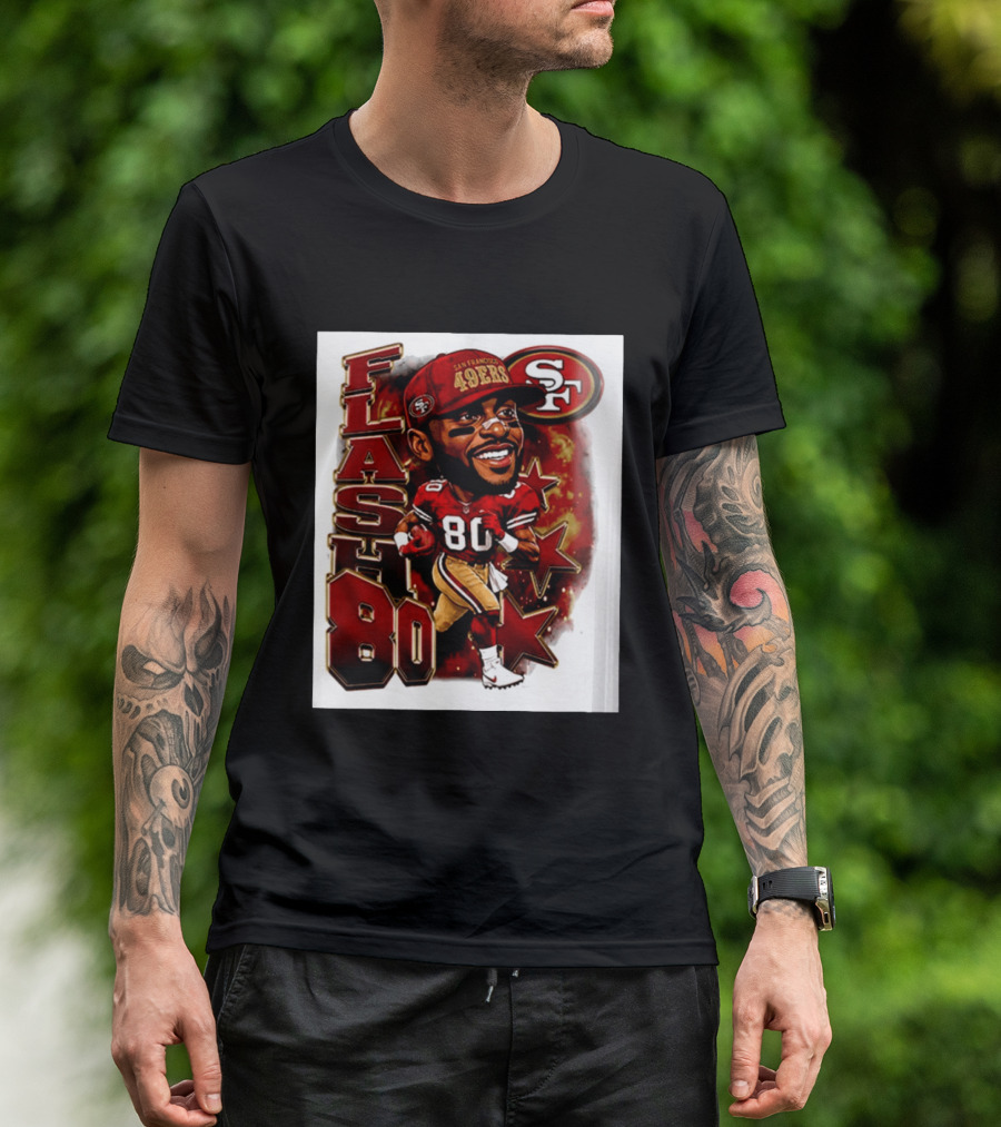 Flash Jerry Rice 80 San Francisco 49ers Caricature SF T-Shirt
