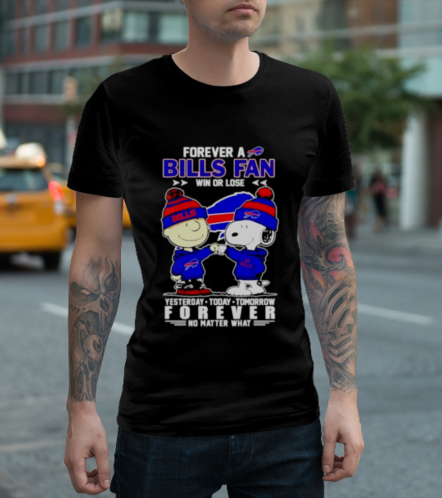 Forever A Bills Fan Win Or Lose Charlie Brown And Snoopy T-Shirt