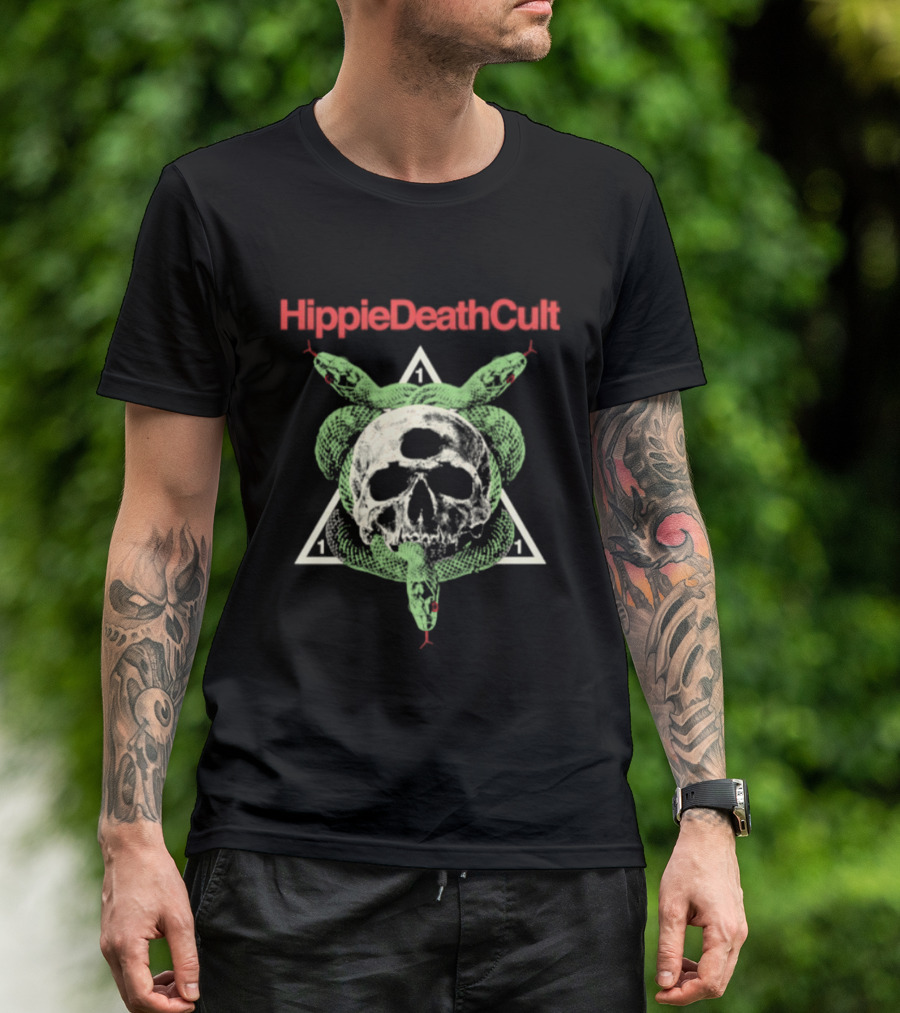 Hippie Death Cult Skull Snake Triangle Doom Metal T-Shirt