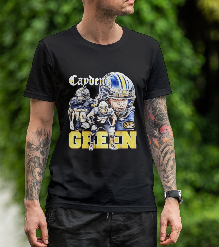 Cayden Green Mizzou 70 Missouri Tigers NCAA Football T-Shirt