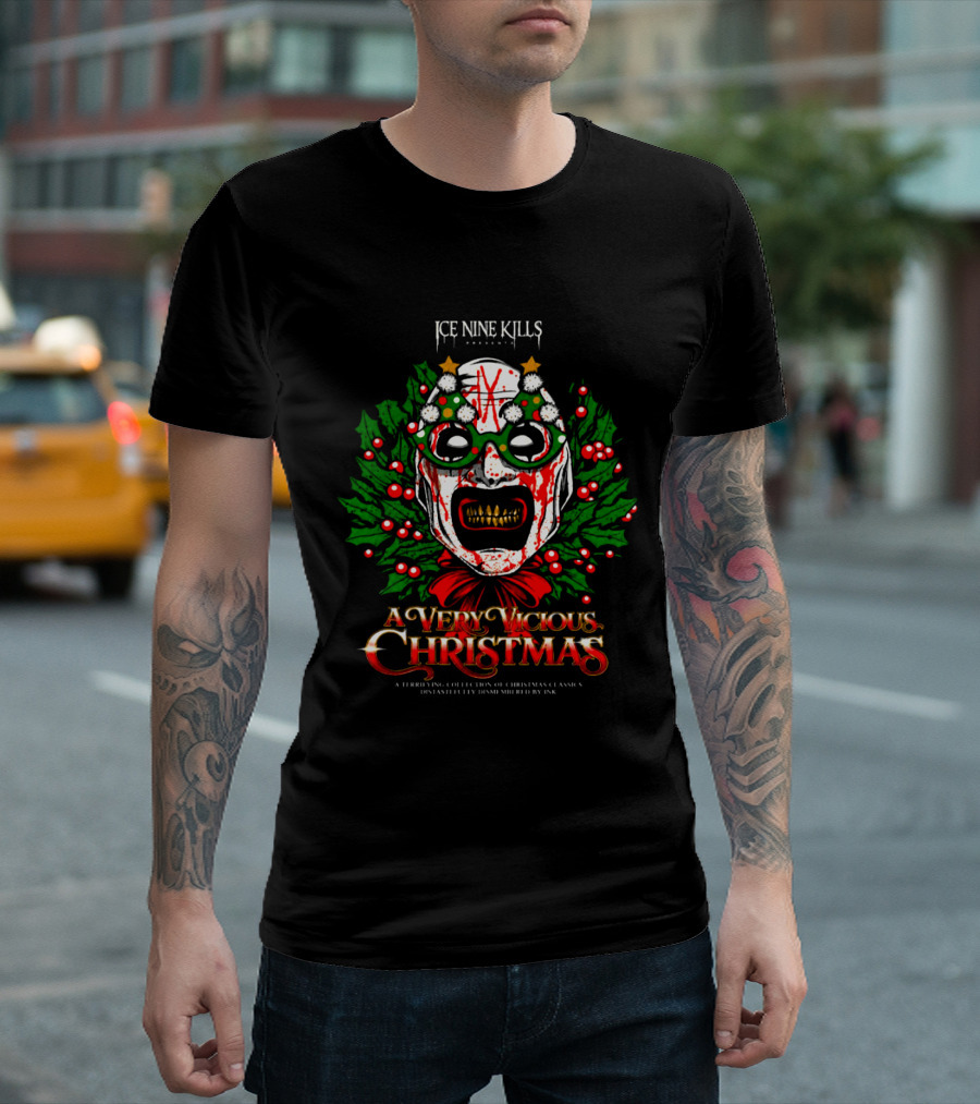 Ice Nine Kills Presents A Very Vicious Christmas 2026 The Clown Holiday Mask T-Shirt