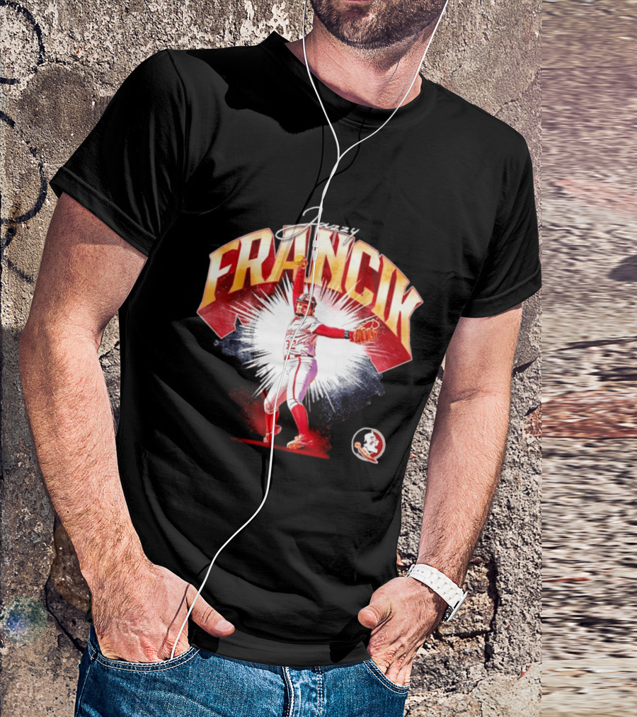 Jazzy Francik Florida State Seminoles Softball NCAA Player 32 Pitching Action Burst T-Shirt