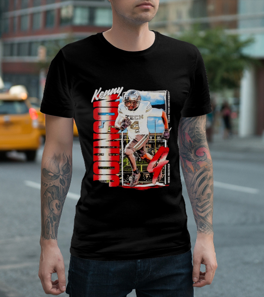 Kenny Johnson Texas Tech Red Raiders Wide Receiver Football NCAA Cards Stadium T-Shirt