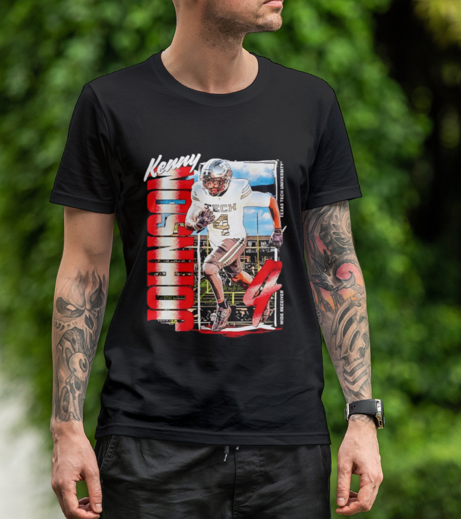 Kenny Johnson Texas Tech Red Raiders Wide Receiver Football NCAA Cards Stadium T-Shirt