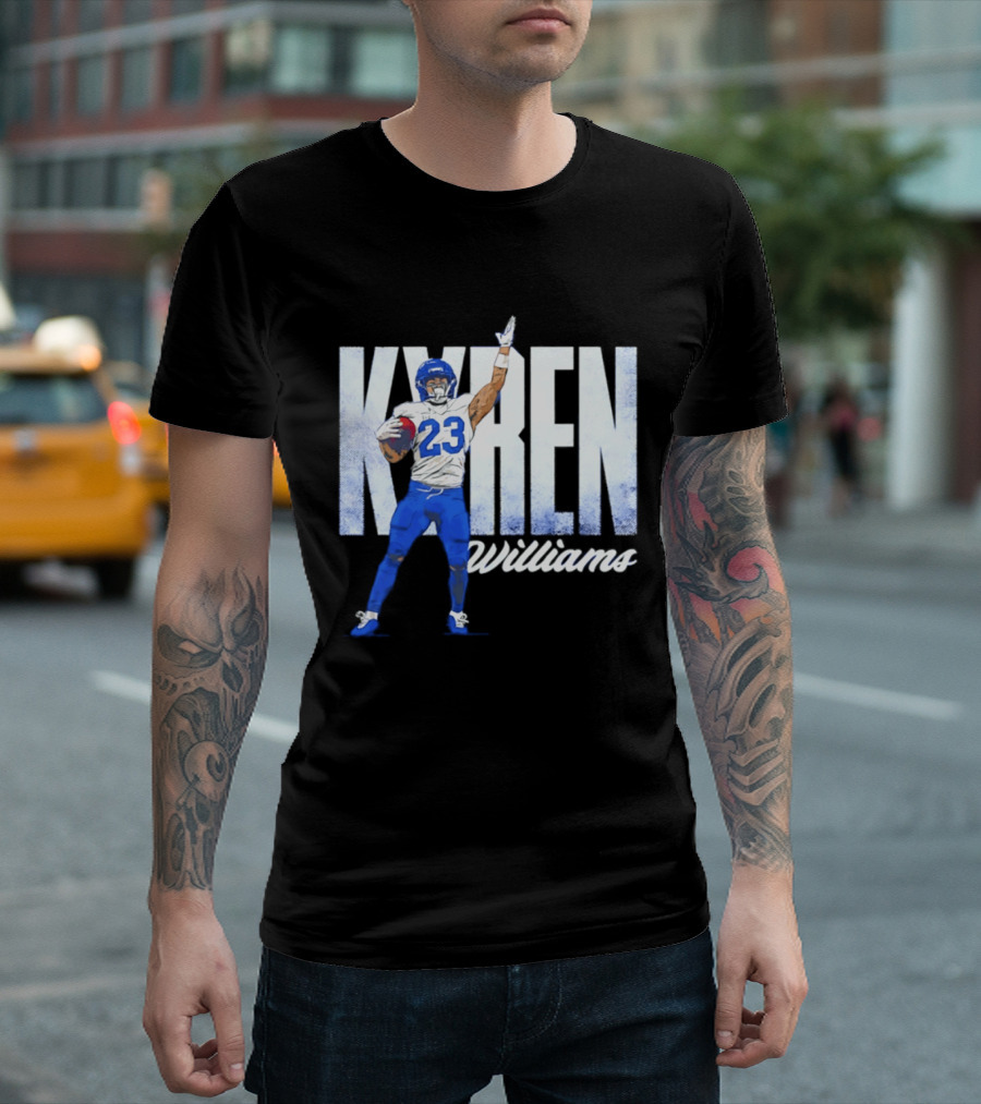 Kyren Williams Los Angeles Rams 23 Football Player Pose T-Shirt