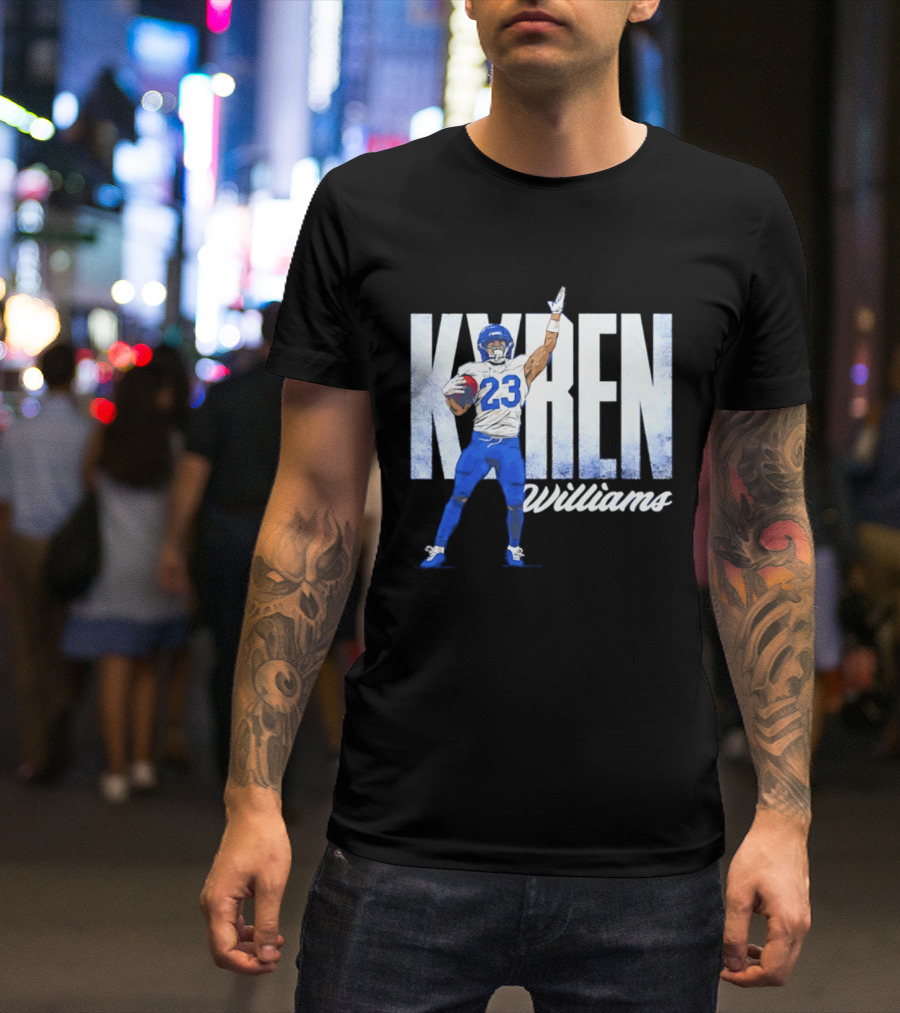 Kyren Williams Los Angeles Rams 23 Football Player Pose T-Shirt