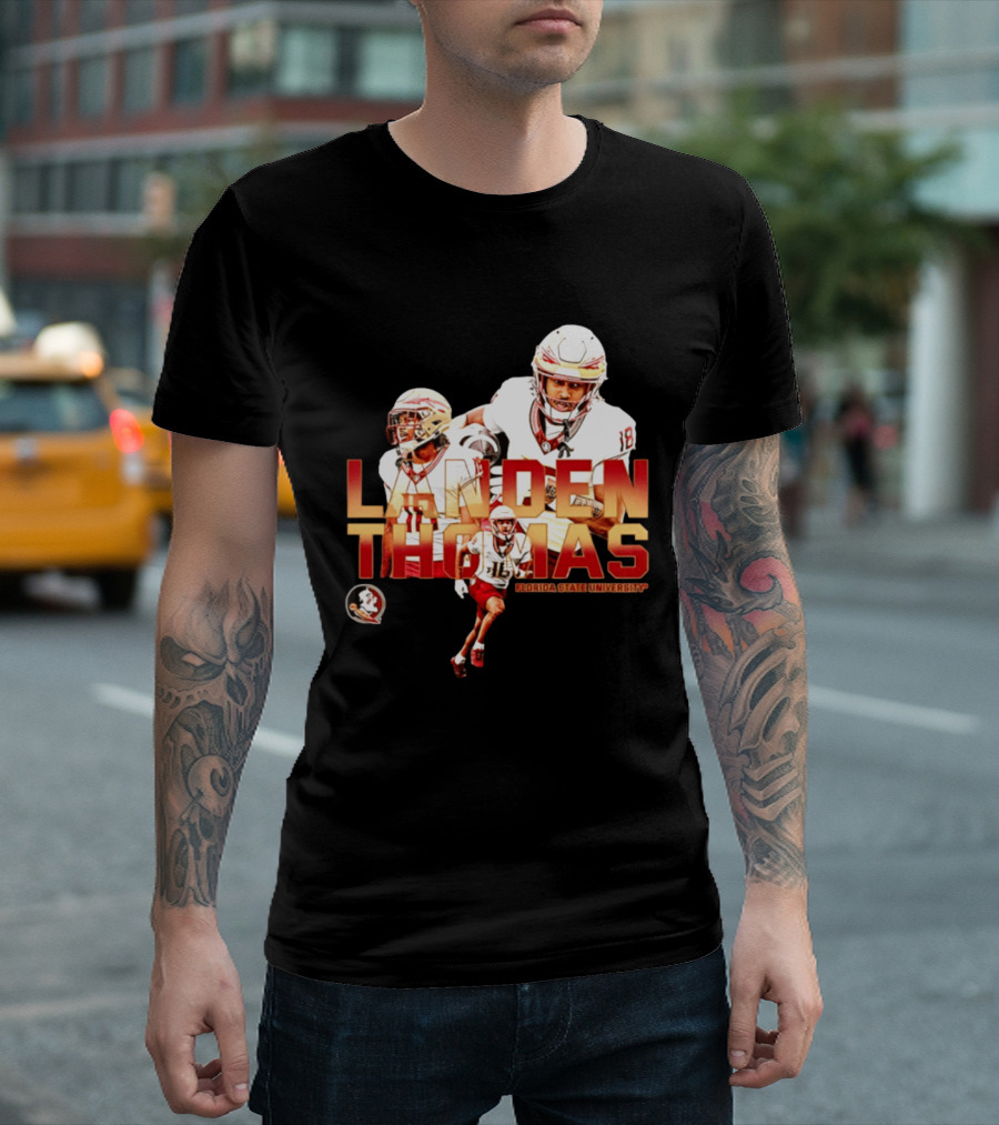Landen Thomas Florida State University Football Player Collage T-Shirt