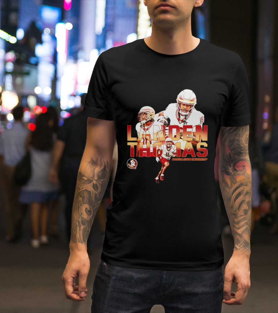 Landen Thomas Florida State University Football Player Collage T-Shirt