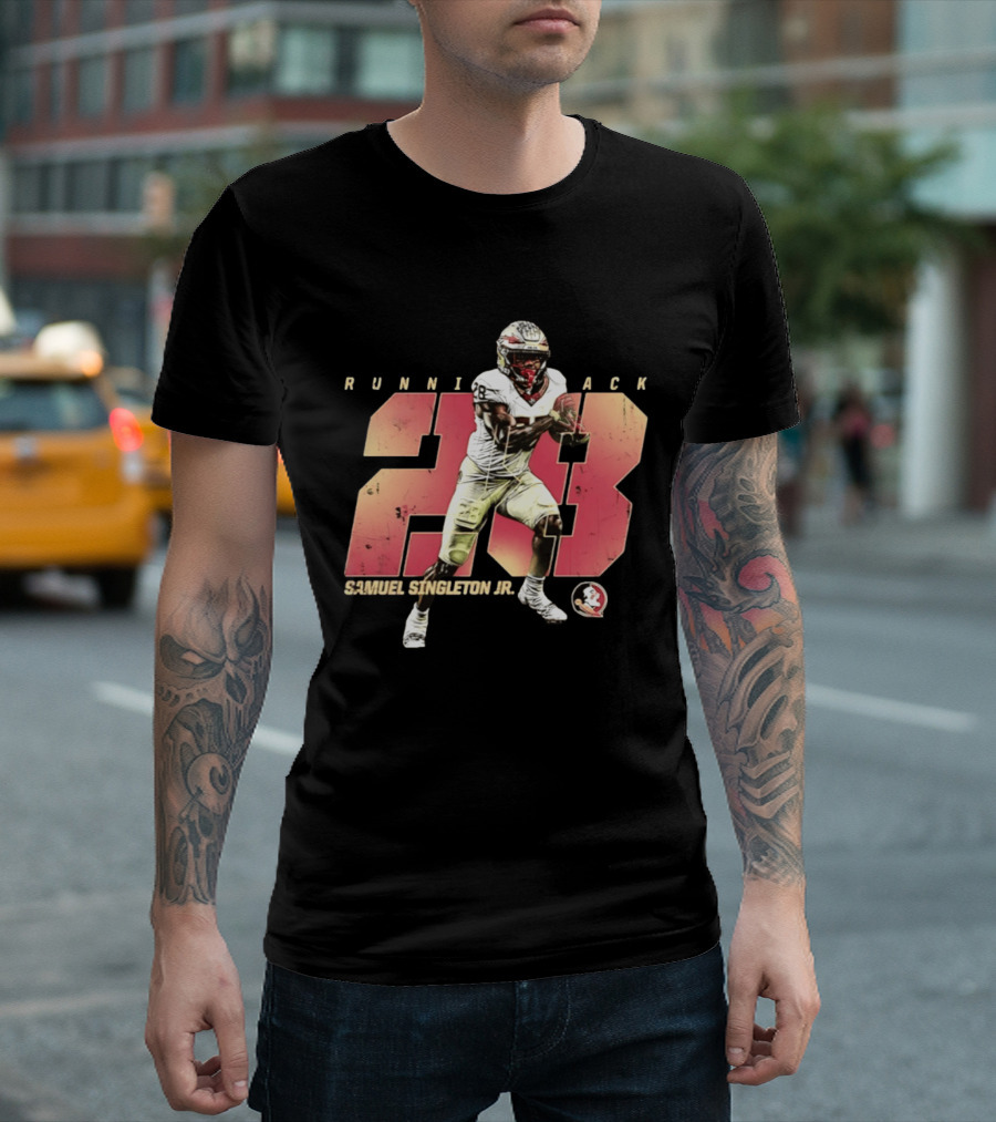 Samuel Singleton Jr Florida State Seminoles Running Back Number 28 NCAA T-Shirt