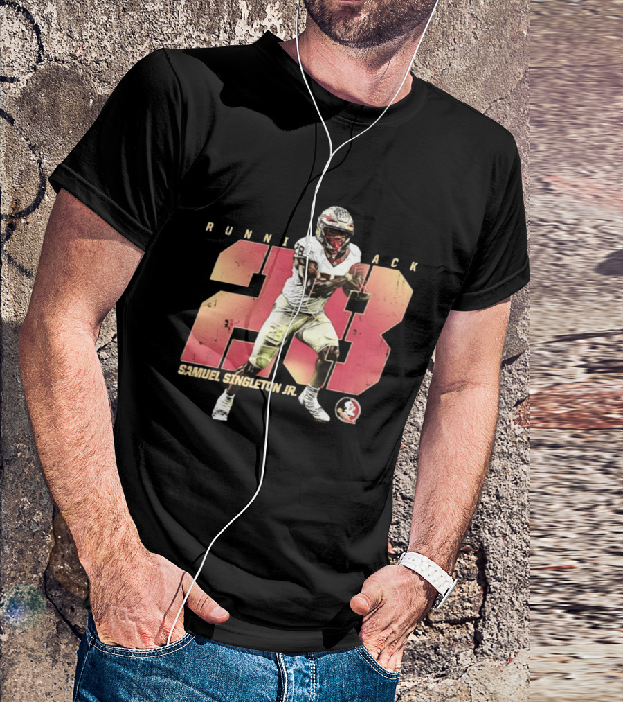 Samuel Singleton Jr Florida State Seminoles Running Back Number 28 NCAA T-Shirt