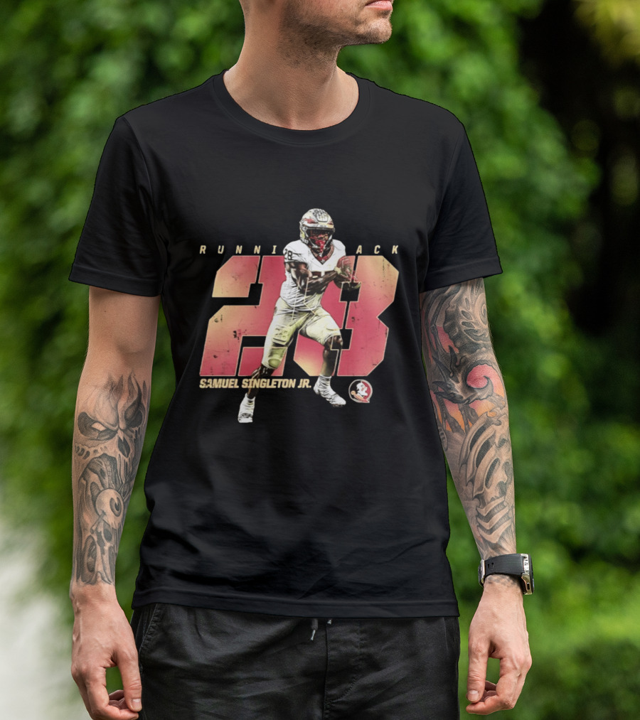 Samuel Singleton Jr Florida State Seminoles Running Back Number 28 NCAA T-Shirt