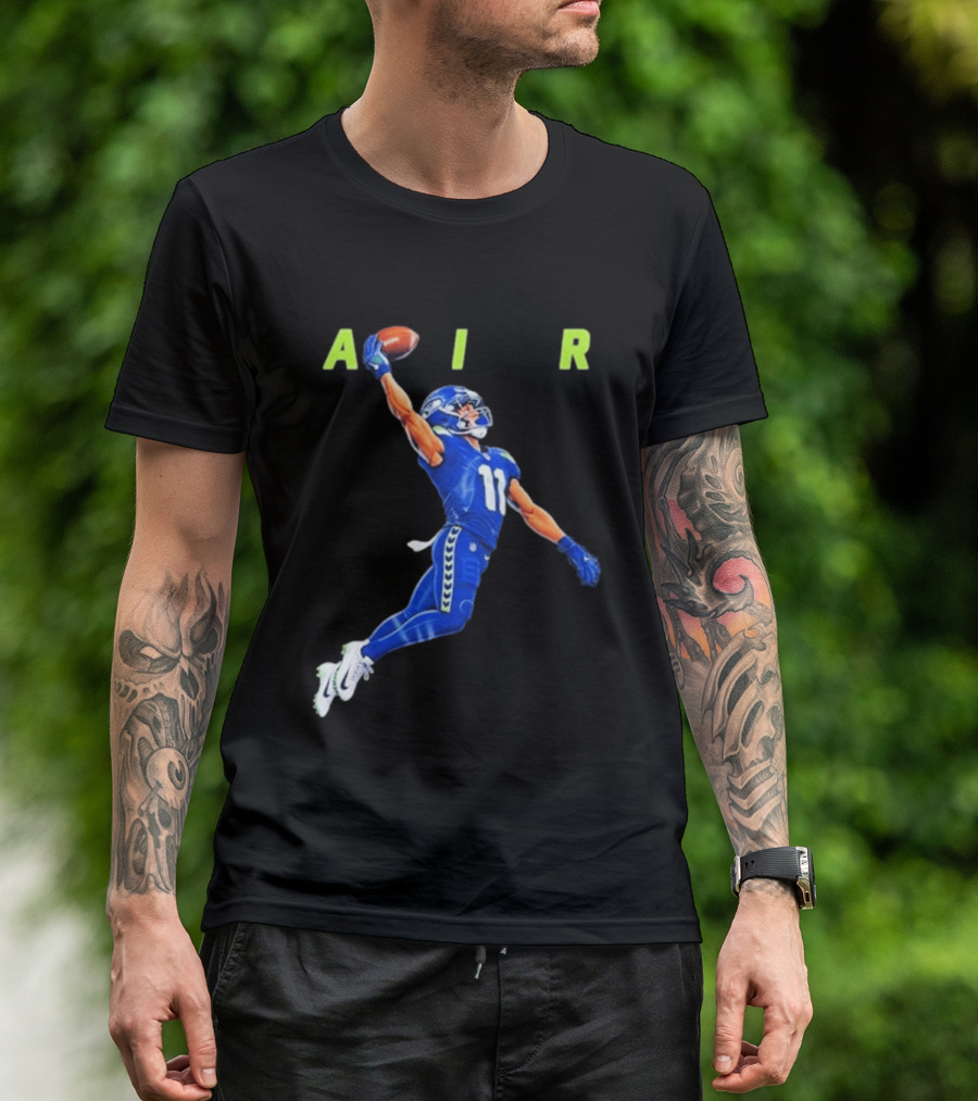 Seattle Seahawks No 11 Air Football Player Leap T-Shirt