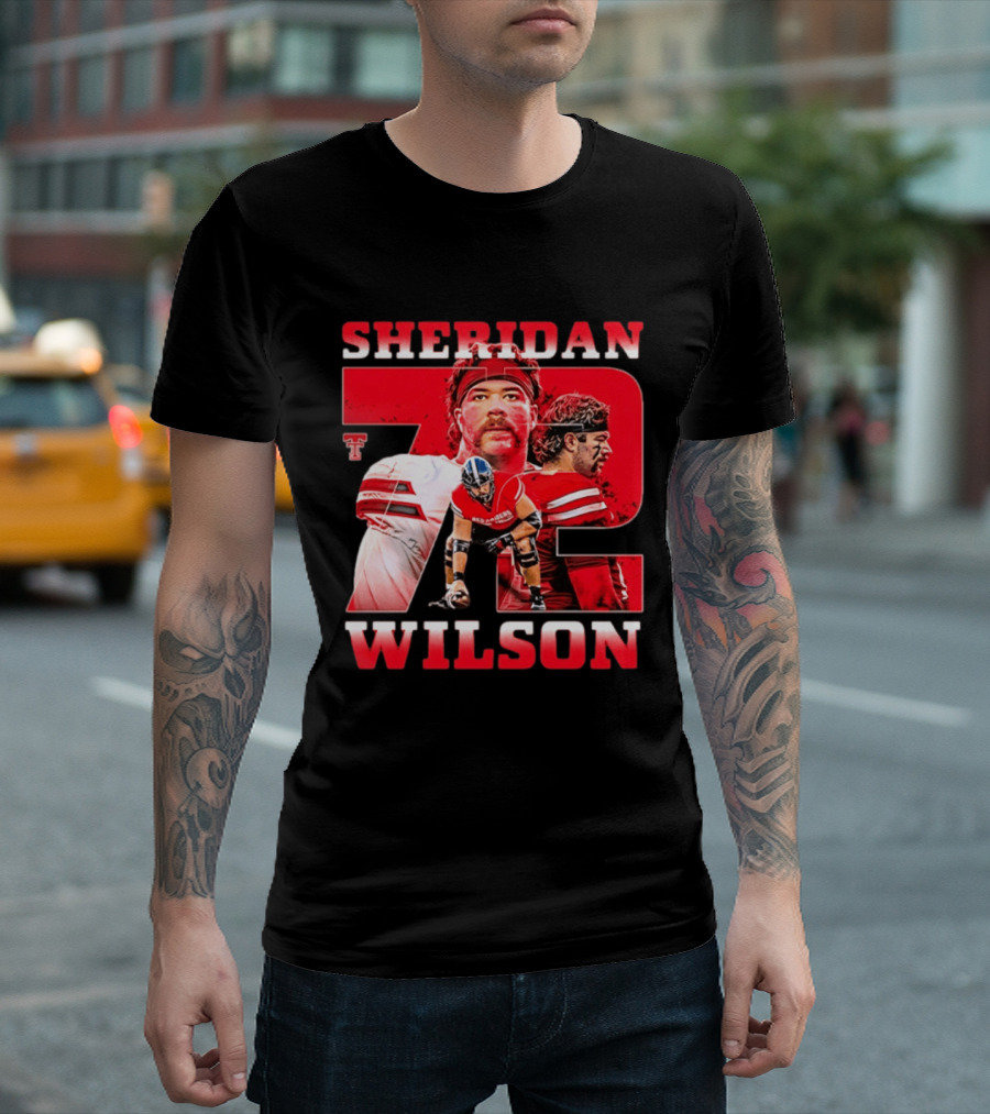 Sheridan Wilson 72 Texas Tech Red Raiders Football NCAA T-Shirt