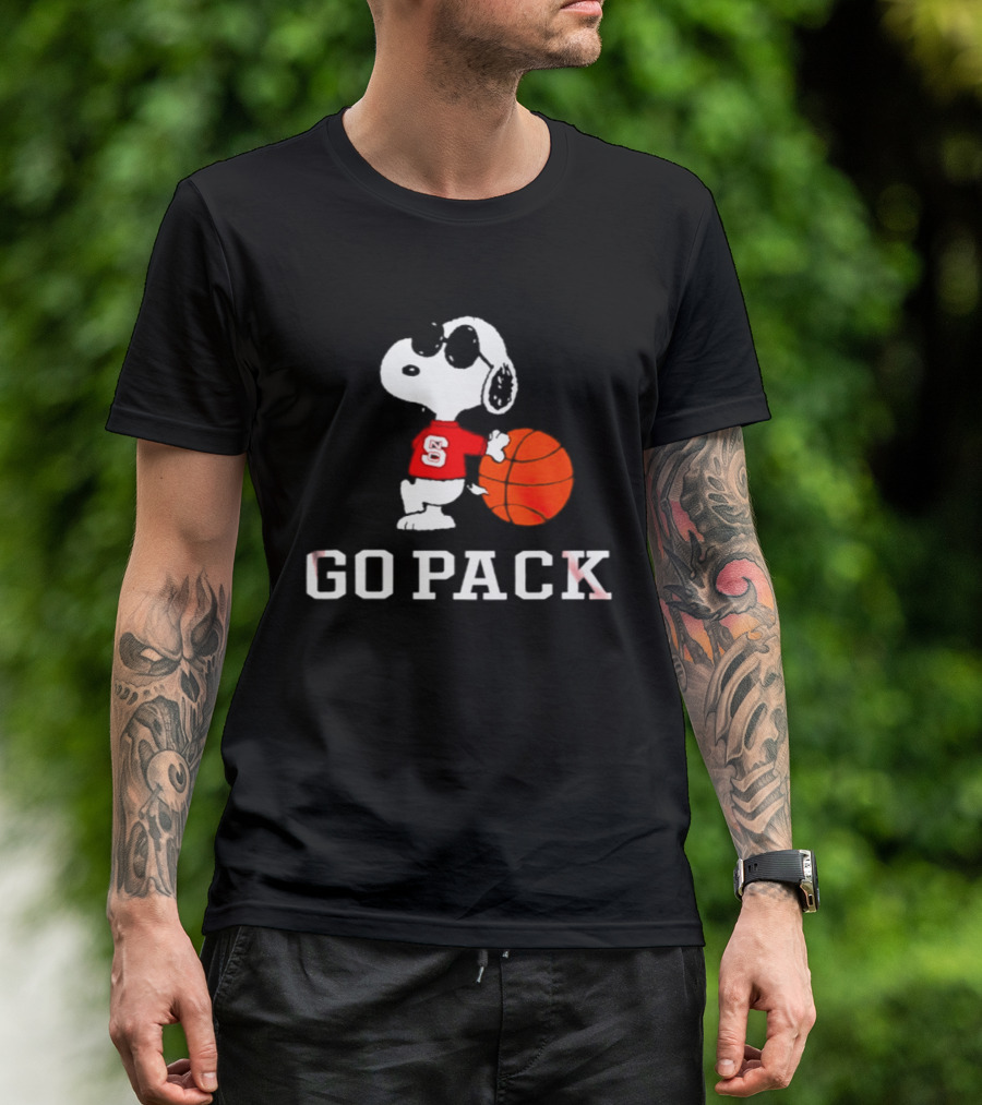 Snoopy NC State Wolfpack Basketball Go Pack T-Shirt