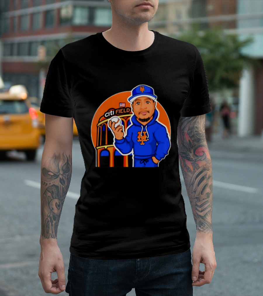 New York Mets Citi Field Baseball Player Caricature T-Shirt