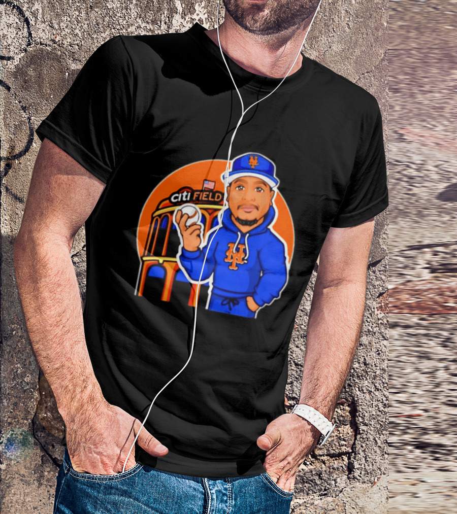 New York Mets Citi Field Baseball Player Caricature T-Shirt