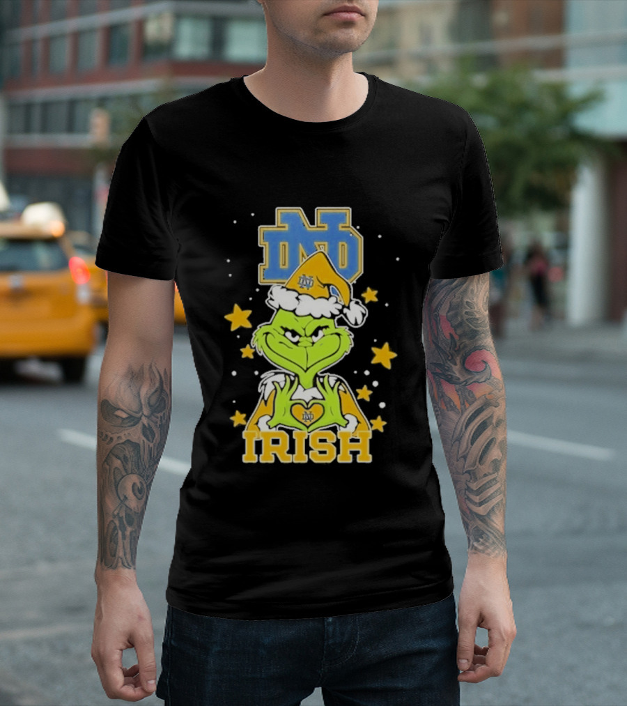 Notre Dame Fighting Irish Grinch Love Hands Christmas 2026 Football T-Shirt