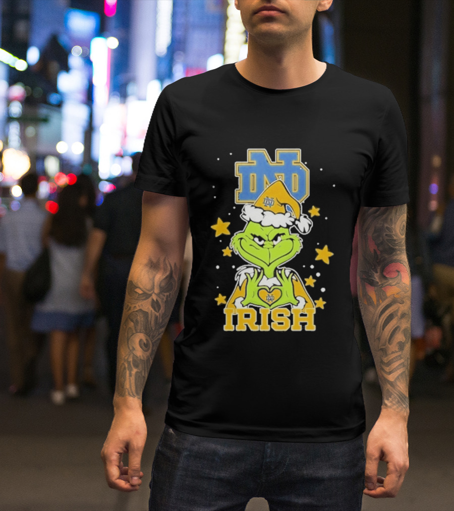 Notre Dame Fighting Irish Grinch Love Hands Christmas 2026 Football T-Shirt