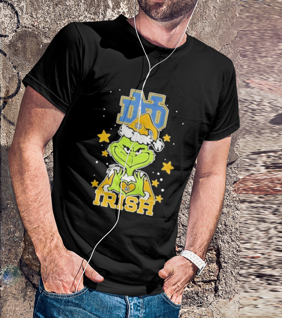 Notre Dame Fighting Irish Grinch Love Hands Christmas 2026 Football T-Shirt